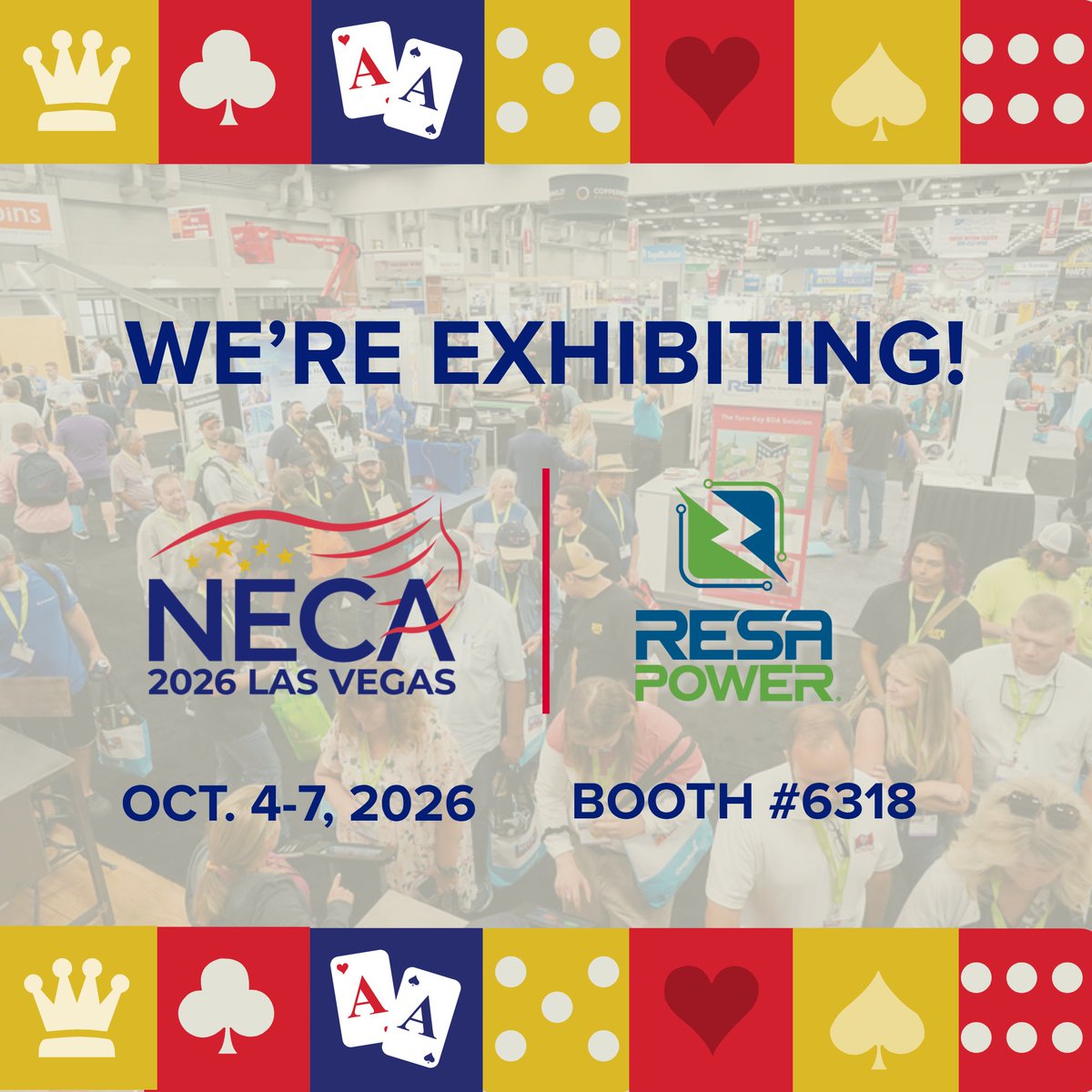ResaPower's tweet photo. RESA Power is ready to attend NECA in Las Vegas, NV. Joining us will be our local Las Vegas team experts, Systems Solutions, Components, and Transformer Solutions experts. Come speak to the industry leaders about our electrical services. https://t.co/cQx0pEB4yI