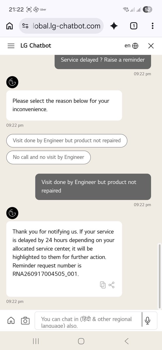 AmitPan83244872's tweet photo. My AC went for repair on 13th Sep till date LG not able to repair the AC.
Just see the kind of service they are providing
@LGUS https://t.co/dURKoo95ox