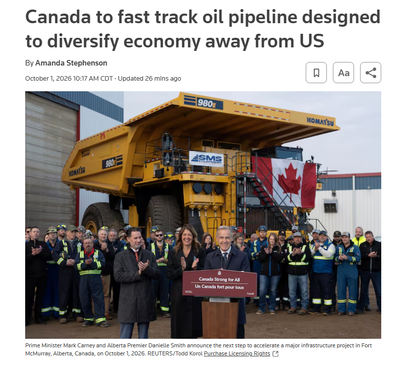 GasBuddyGuy's tweet photo. The entire interior U.S. should be alarmed as Canada fast tracks a new crude oil pipeline from Alberta to Canada's West Coast that will push more of Canada's oil away from U.S. refineries that rely on it, and could negatively impact U.S. refineries. https://t.co/CErJl5dtJk