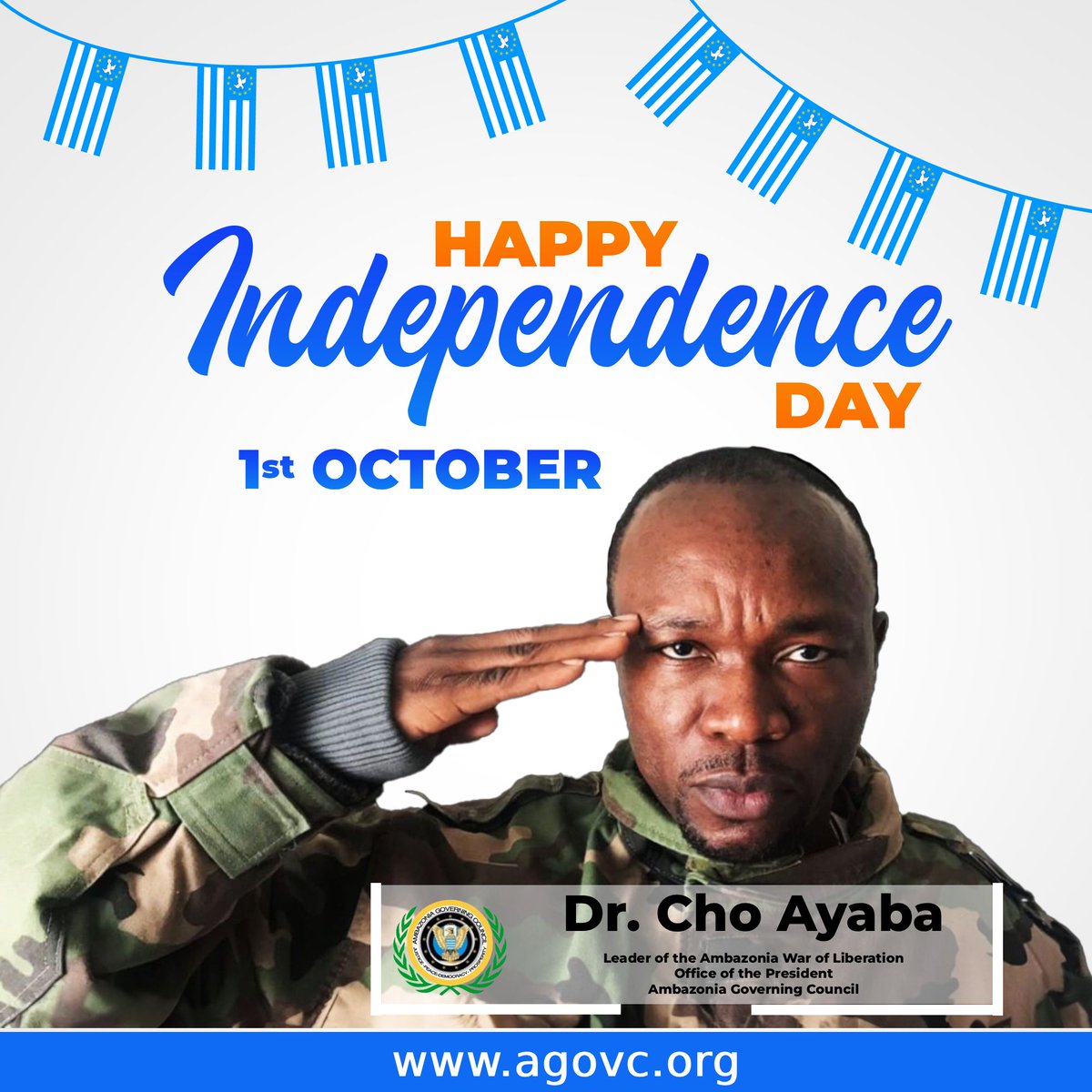 acntelnet's tweet photo. 🎉 Happy Independence Day, my beloved Ambazonia! October 1st is a day to celebrate with all our strength, soul &amp; spirit. ❤️✨ #Ambazonia, #AGovC, #ADF, #ATLA,#ACNTV https://t.co/9blpkHeCQd
