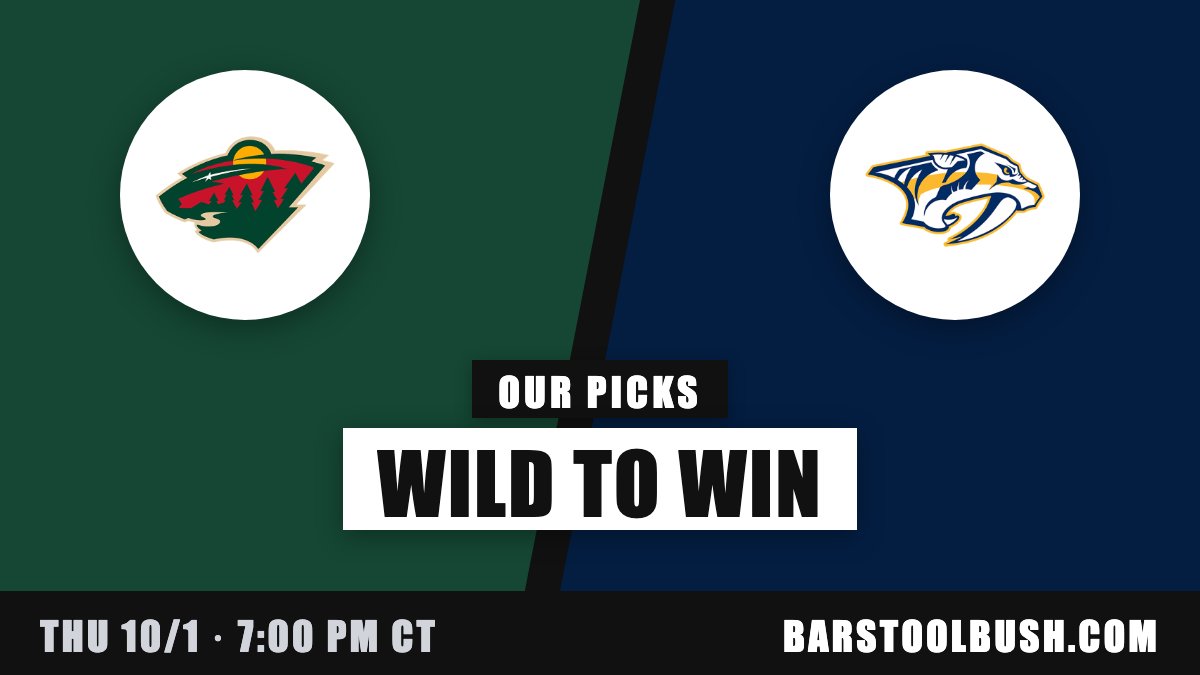 barstool_bush's tweet photo. Minnesota Wild at Nashville Predators · Thu 7:00 PM CT

Our picks:
Minnesota Wild to win
Nashville Predators +1.5
Under 6.5

https://t.co/AoX5YjtWKm https://t.co/GUcHJYXSwj