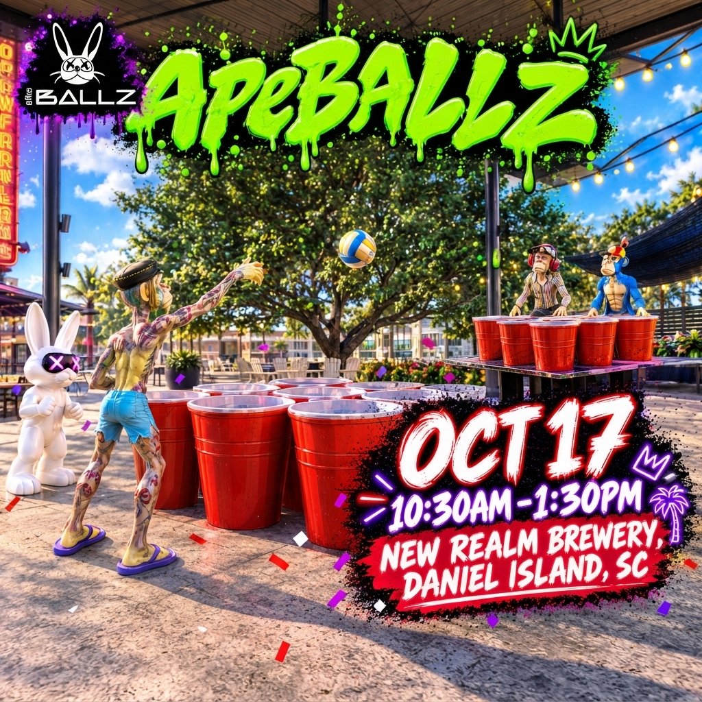 acdupes's tweet photo. 🚨 Calling ALL the ARTISTS going to Ape Fest!!! 🚨

apeBALLZ will be raffling off the 23 volleyballz used in the Giant ApeBALLZ pong tournament!!!!

🎨 If you would like to show off your work and would be willing to spray paint some volleyballs we would LOVE to set that up!!!!

Luma: https://t.co/dMvVx6TmPv

Comment on this post if interested!!!!