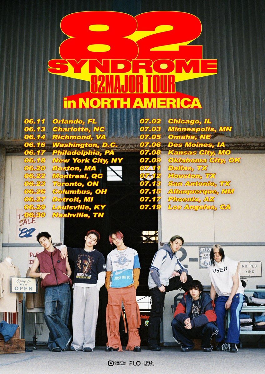 TEAM82MAJ0R's tweet photo. 82MAJOR's 82SYNDROME 2025 North America tour (25 cities) vs 82CLUB 2026 USA tour (18 cities)

NEW cities added for 82CLUB:
-Atlanta, Indianapolis, Santa Ana, San Francisco

—

Cities from 82SYNDROME NOT included for 82CLUB:
-Charlotte, Philadelphia, Boston, Montreal, Toronto, Chicago, Omaha, Des Moines, Oklahoma, Albuquerque,