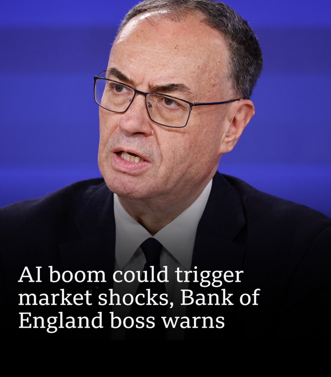TrumpUpdatbtX's tweet photo. ⚠️ AI Could Shake Financial Markets

The Bank of England governor has warned that artificial intelligence could trigger major shocks in financial markets, urging the UK to be prepared for potential risks. https://t.co/U6rQ2p8Hqy