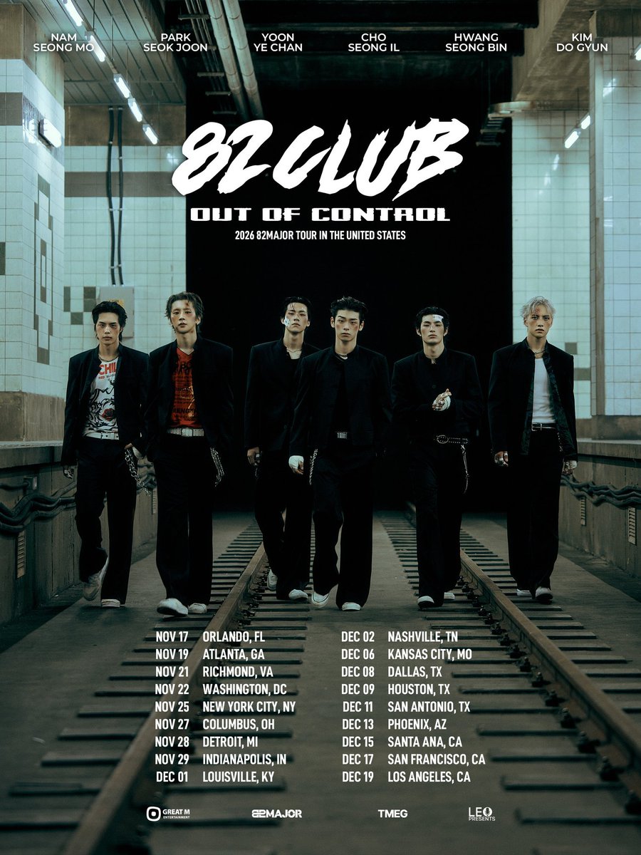 TEAM82MAJ0R's tweet photo. 82MAJOR's 82SYNDROME 2025 North America tour (25 cities) vs 82CLUB 2026 USA tour (18 cities)

NEW cities added for 82CLUB:
-Atlanta, Indianapolis, Santa Ana, San Francisco

—

Cities from 82SYNDROME NOT included for 82CLUB:
-Charlotte, Philadelphia, Boston, Montreal, Toronto, Chicago, Omaha, Des Moines, Oklahoma, Albuquerque,
