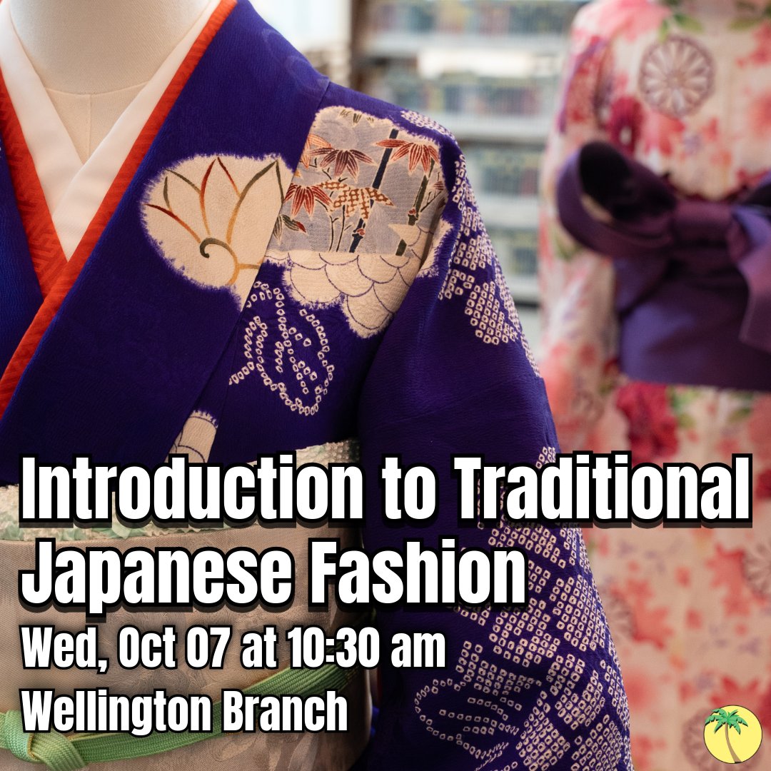 pbclibrary's tweet photo. Enjoy an exhibit from the Morikami Museum and Japanese Gardens while you're at the Library! The Japanese Kimono Traveling Educational Exhibition will be on display at the Wellington Branch. The museum will host events inspired by the exhibition. Preregister. https://t.co/4eBzsPrygv