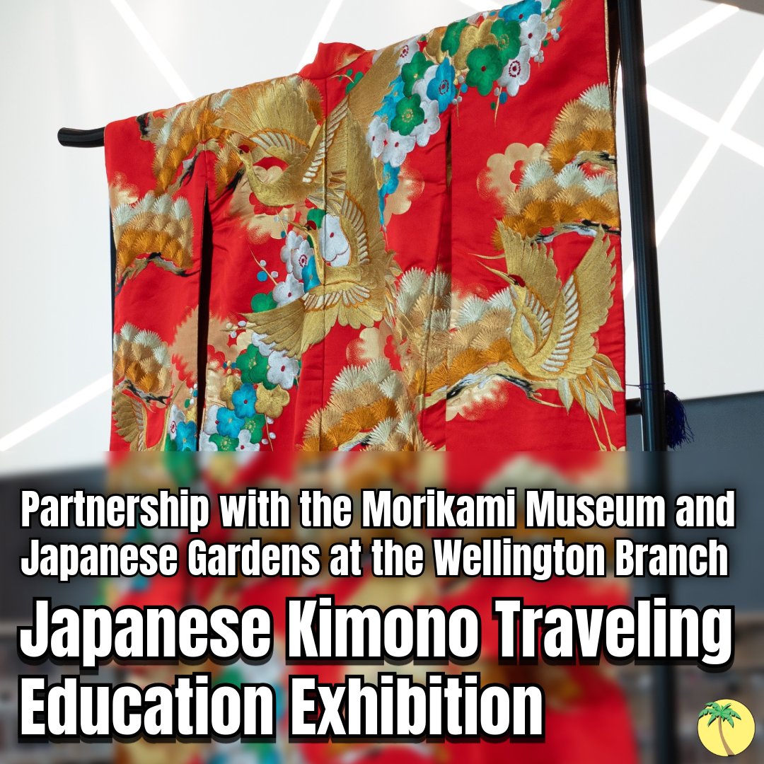 pbclibrary's tweet photo. Enjoy an exhibit from the Morikami Museum and Japanese Gardens while you're at the Library! The Japanese Kimono Traveling Educational Exhibition will be on display at the Wellington Branch. The museum will host events inspired by the exhibition. Preregister. https://t.co/4eBzsPrygv