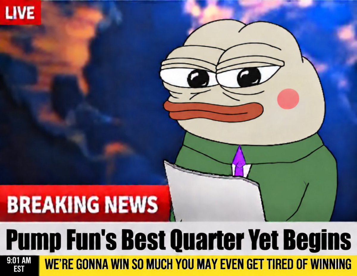 PumpfunEco's tweet photo. JUST IN: Q4 2026 begins! https://t.co/SYCCjpJSwS