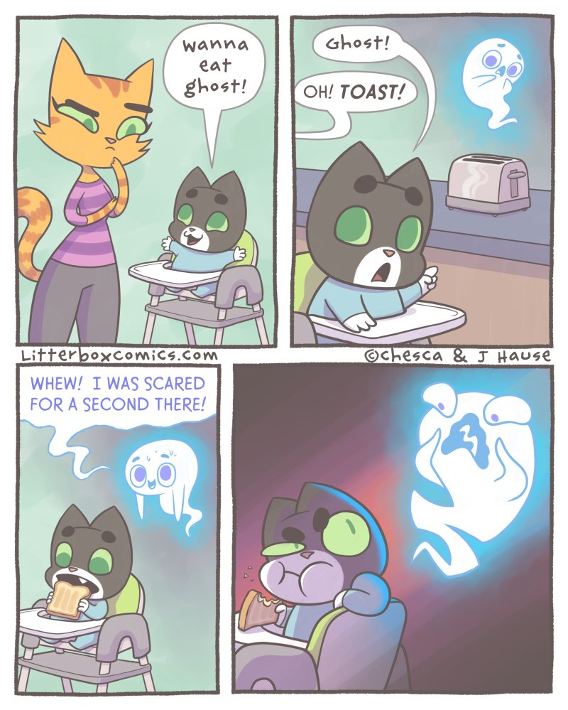 LitterboxComics's tweet photo. Breakfast just got spooky! 🍞👻

BONUS Panel below! 👇 https://t.co/Tn0DEUhYke