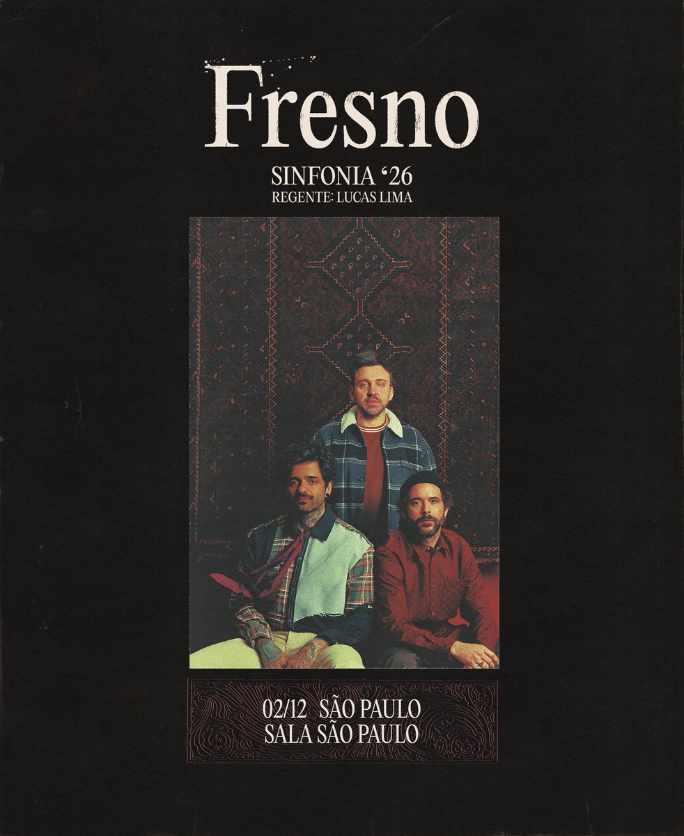 fresnorock's tweet photo. São Paulo, prontos para também fazermos história juntos?

Fresno e orquestra regida por Lucas Lima no palco sagrado da Sala São Paulo. Será um evento histórico e imperdível na mais célebre sala de espetáculos da cidade. Acontecerá no dia 02/12. 

Ingressos 06/10 ao meio-dia. https://t.co/A5BZYGg8jO