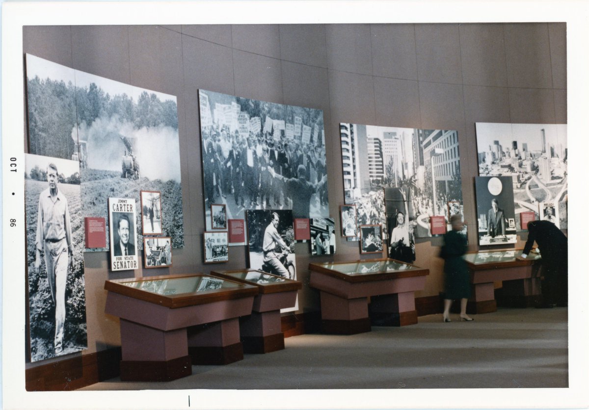 CarterLibrary's tweet photo. As of today, the Carter Presidential Center (including our Library and Museum along with The Carter Center) has been open for 40 years! To mark this occasion, we now have an online exhibit about our opening day on our website!: https://t.co/aJIP2F64lv https://t.co/gffwavKgp6