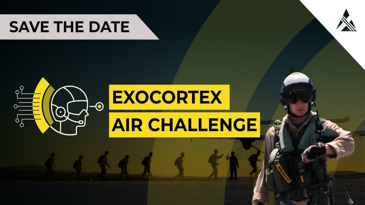 AFWERX's tweet photo. SAVE THE DATE: AFWERX Exocortex Air Challenge Workshop! Join experts and innovators Oct 27–28 in San Francisco to advance AI decision support for Airmen.

Register by Oct 20: https://t.co/WxFSW5LDMq

Learn more: https://t.co/baXJezl9P4 https://t.co/tdY5bq8VS7