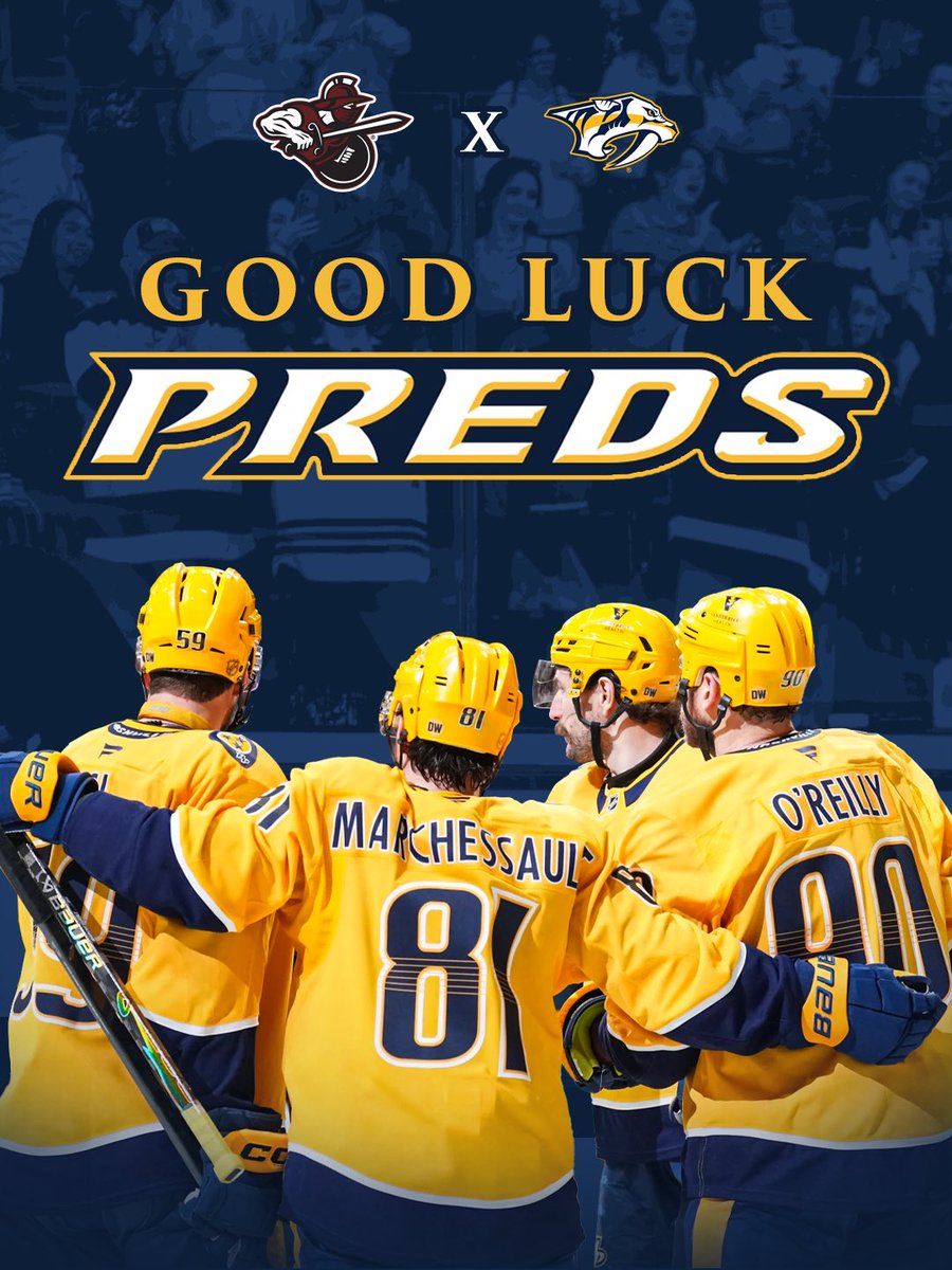 atlgladiators's tweet photo. Wishing our big brother good luck this season 🫡🙌 @PredsNHL https://t.co/0GrRcOcWVh