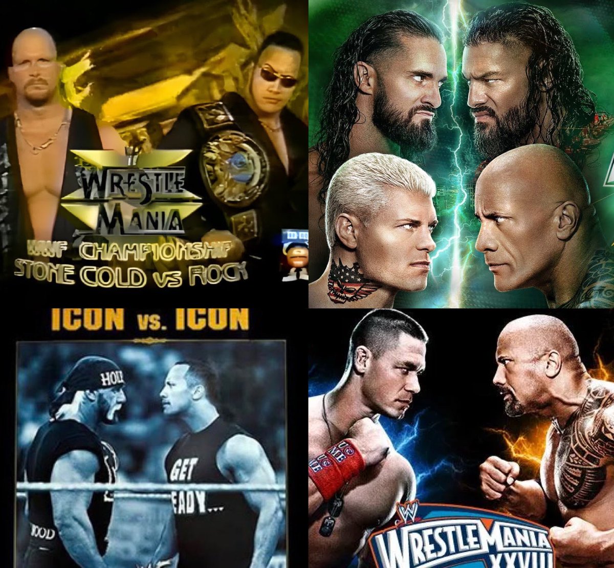 Wrestlechampx's tweet photo. The Rock is the only Wrestler in history to main event Wrestlemania in the last 4 decades.

Levels above☝️ https://t.co/ENqV6ceMVS