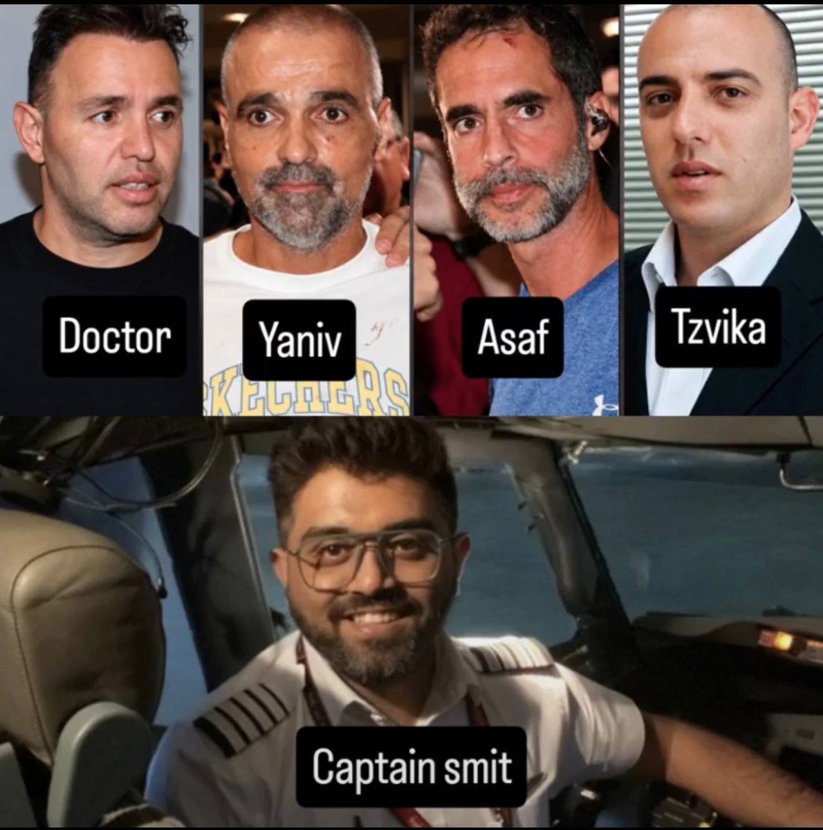 MonicaLaredo2's tweet photo. 🙏 OS HERÓIS QUE SALVARAM 180 VIDAS

✈️ Capitão Smit Machchhar — enfrentou o agressor e conseguiu abrir a cabine.

🇮🇱 Asaf Redjuan — avançou contra o agressor.

💪 Tzvika Mans, pai israelense — amarrou o agressor com um cabo, impedindo que ele se movesse.

🛫 Yaniv Hayon — ajudou a controlar a aeronave e mantê-la estável.

🩺 Dr. Shota Musaev — socorreu o capitão e conseguiu conter a forte hemorragia.

Eles trabalharam juntos em meio ao caos para que todos os 180 passageiros chegassem ao solo em segurança.

Coragem, sangue-frio e união. Verdadeiros heróis. 🙏🇮🇱