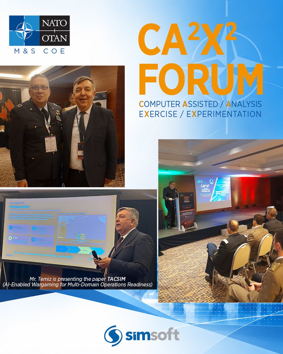 SimsoftOfficial's tweet photo. We had the privilege of presenting our work at the NATO M&amp;S COE CA²X² Forum.

We are also grateful to the NATO M&amp;S COE team for organising the Forum and for fostering an environment that supports technical exchange, collaboration, and knowledge sharing.

#Simsoft #CA2X2Forum https://t.co/QEHhv2M6Df