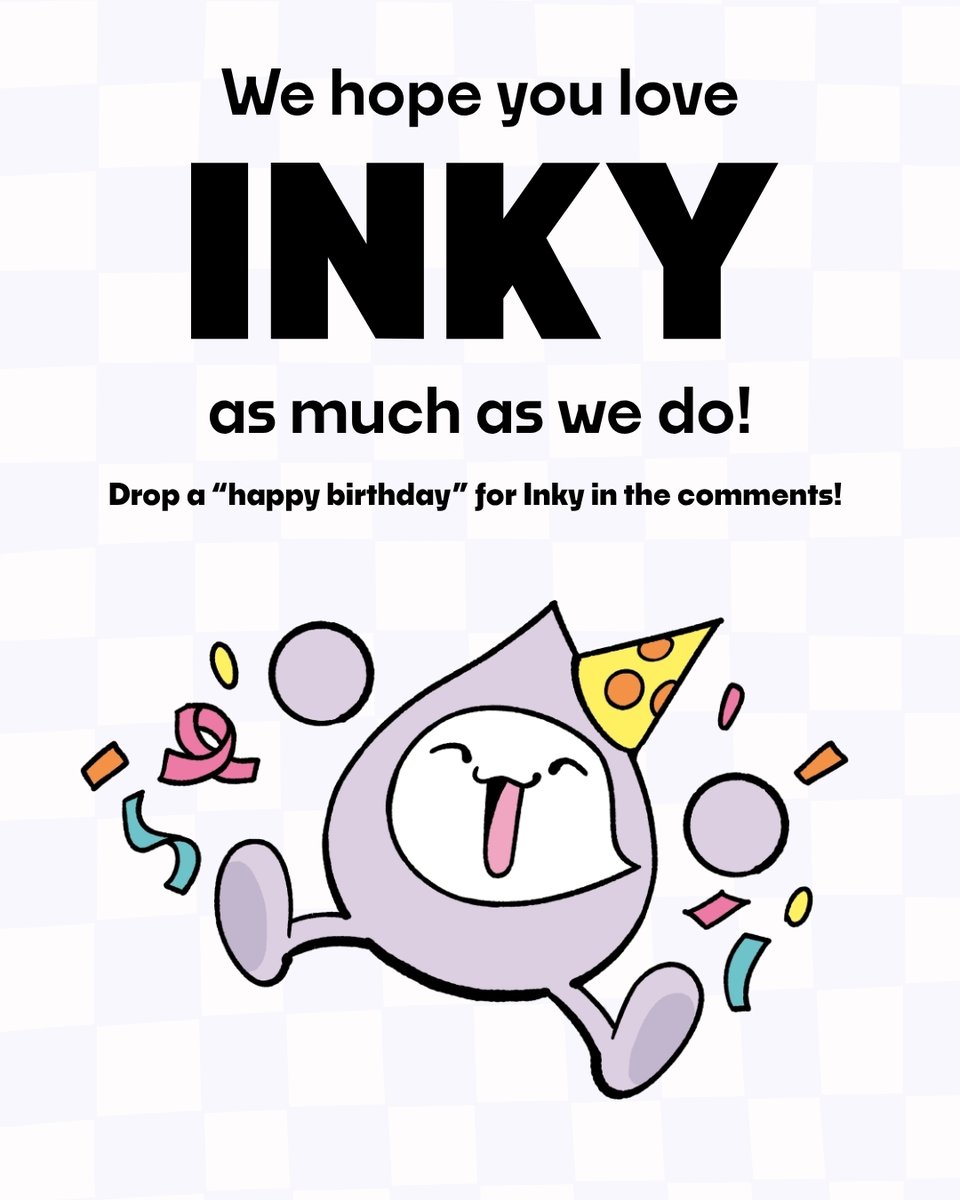 InkloreBooks's tweet photo. Inklore is thrilled to introduce our new mascot, INKY!💜
Keep up with Inky’s adventures on our social media, in our email newsletter, and when you see us at conventions!
We hope you love Inky as much as we do -- drop a
“happy birthday” in the replies to welcome them! https://t.co/of6Yxgf76n
