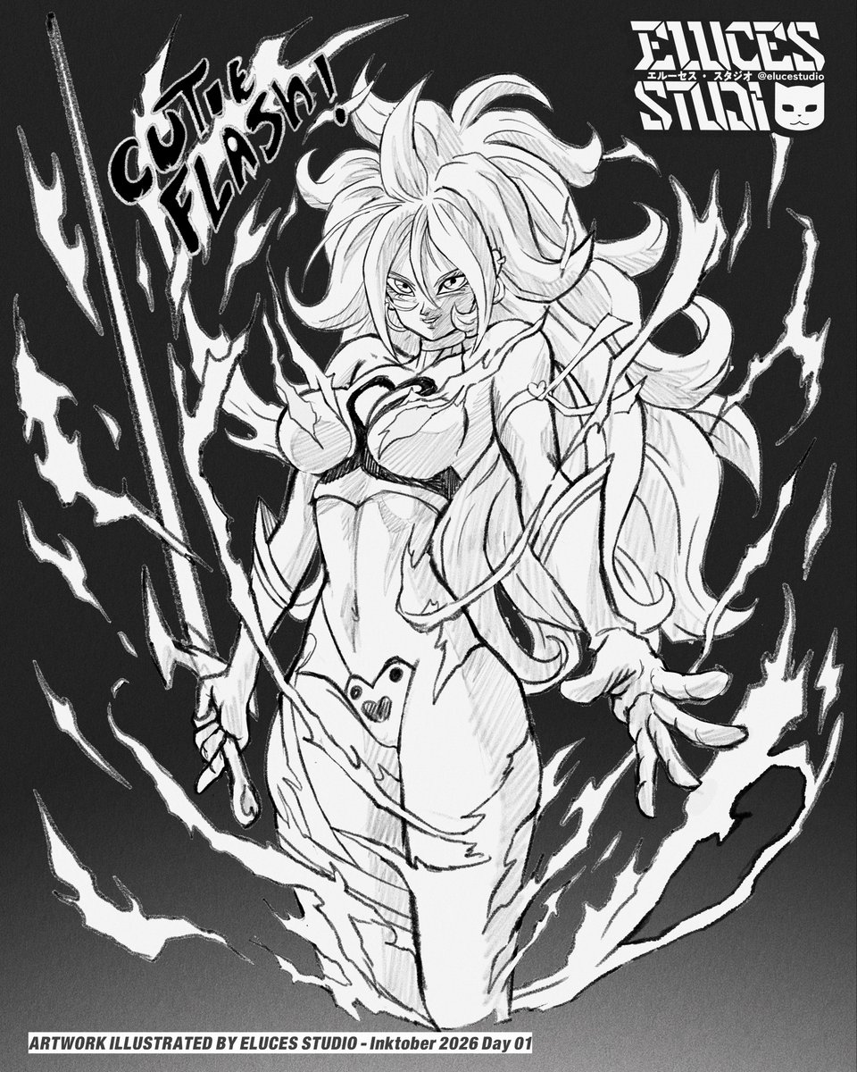 elucestudio's tweet photo. Android 21 x Cutie Honey | Inktober 2026 Day 1 | Dragon Ball FighterZ
人造人間21号 × キューティーハニー | インクトーバー 2026 Day 1 | ドラゴンボール ファイターズ 

This time I have combined Android 21 with the Cutie Honey outfit from Go Nagai’s world ✌🏻😁 https://t.co/PXlhNRd2ol