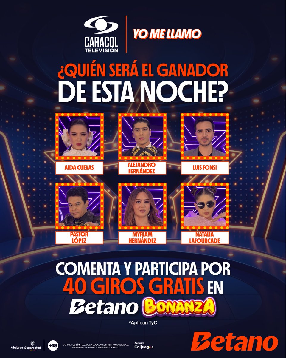 betano_colombia's tweet photo. ¿Quién ganará esta noche? 🎤🏅
Comenta tu favorito de hoy en Yo Me Llamo y participa por ser uno de los 5 ganadores de 40 Giros Gratis en Betano Bonanza. 🎰
*Aplican TyC

#YoMeLlamo #Gratis #Comenta #ConfiaBetano https://t.co/y5q3FsxAAM