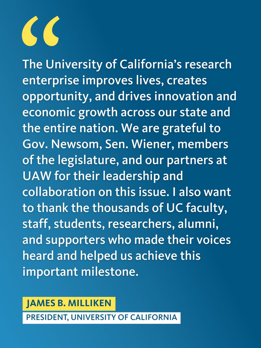 UofCalifornia's tweet photo. A major milestone for California research — @CAGovernor Newsom has signed SB 895, the California Science and Health Research Bond Act, placing $7.5 billion in research funding before California voters on the March 2028 ballot.  

Reaching this point took an extraordinary effort from researchers, students, patients, and advocates from across California. 

To everyone who spoke up in support of investing in California research: thank you.