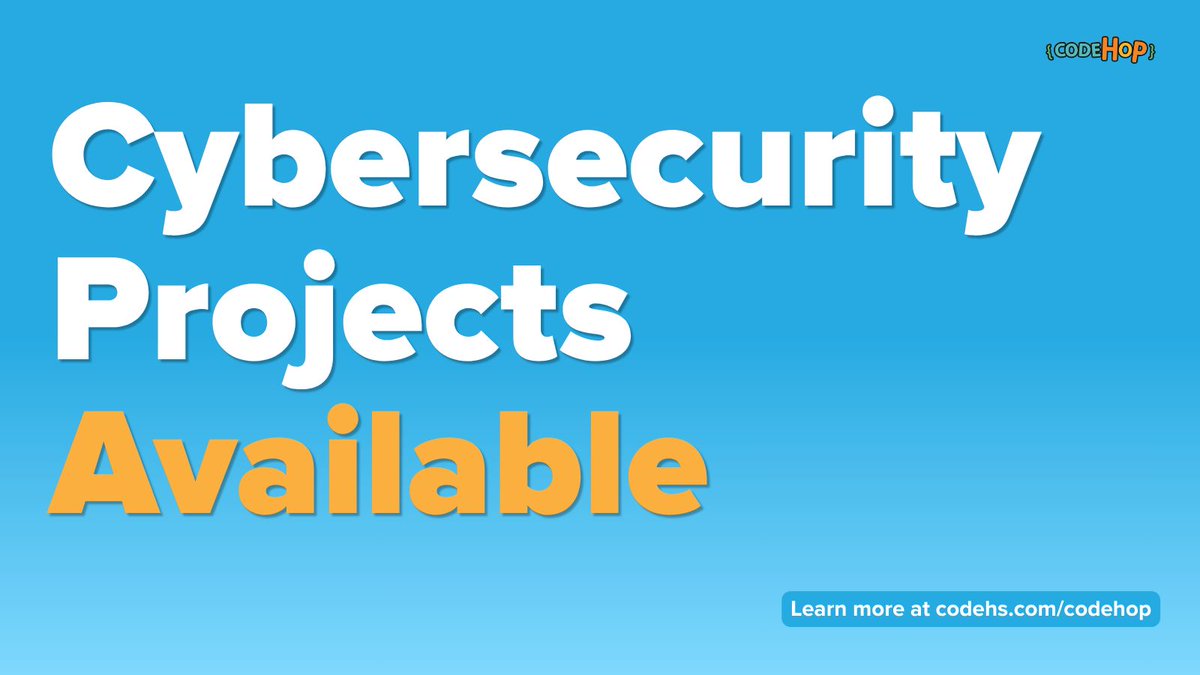 codehop_'s tweet photo. Cybersecurity Awareness Month is the perfect time to introduce young learners to cybersecurity! 🔐 Explore hands-on CodeHop projects that help students build digital skills and learn how to stay safe online.

Learn more at https://t.co/mWDjDe9Wg5 https://t.co/Ec0TxYigO6