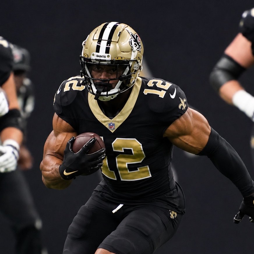 mossolave's tweet photo. “I was spying on the saints to get ready for our game this week and I came across something unfathomable. Chris Olave was benching 225 for 50 reps which breaks the NFL record. I wet my pants in silence as I knew the falcons stood no chance” -Michael Penix Jr https://t.co/gLxVTYFB0v