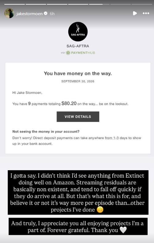 FalstoneCastle's tweet photo. A follower posed a question wondering whether the #SeekingPersephone cast would be helped financially if fans went back to watch their previous movies/series.
I tagged #JakeStormoen on that question, and although he didn't answer it directly, he did share this graphic on Insta. https://t.co/YmcjdSDC6o