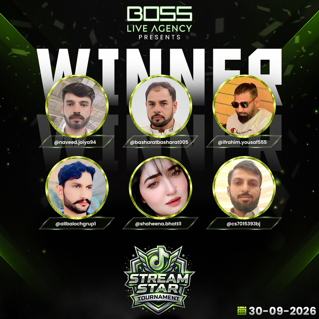 bossliveagency's tweet photo. π MEET TONIGHT'S CHAMPIONS! π
Presented by BOSS Live Agency
π @ naveed.joiya94
π @ basharatbasharat005
π @ ifrahim.yousaf555
π @ allbalochgrup1
π @ shaheena.bhatti1
π @ cs7015393bj
#StreamStarTournament #BOSSLiveAgency #BossNaveed #Winners #Champions #TikTokLive https://t.co/DwFmu0ACOP