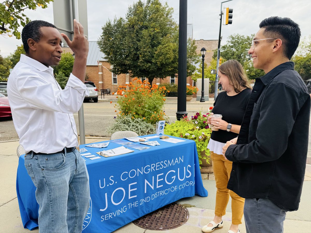 RepJoeNeguse's tweet photo. Grateful to spend time in the community visiting with constituents — including at our “Congress on YOUR Corner” on Main Street in Longmont &amp; the Boulder County Business Hall of Fame annual event! https://t.co/HFTH7wIVpn