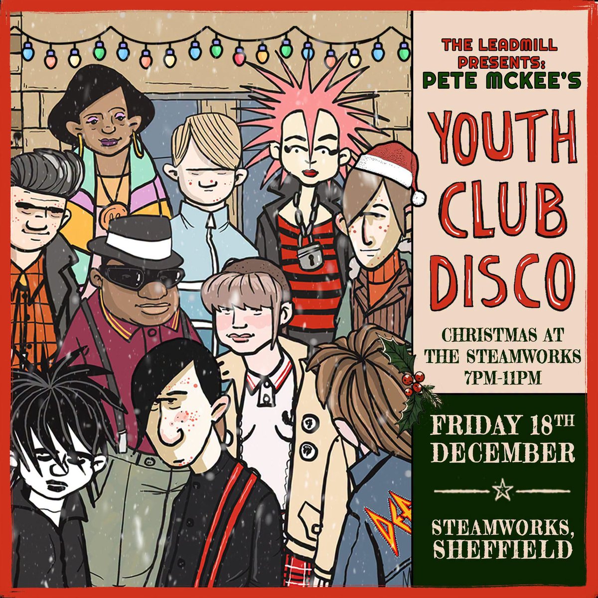 Leadmill's tweet photo. 60% of tickets already sold! 🚨

What a response to this years Christmas Youth Club Disco! 

If you're looking for somewhere to host your festive party, trust us when we say, this is the place to be 🎄

Expect: The very best 70s & 80s records, arcade machines, pizzas, & more.

We’ll be transforming the space into a magical festive wonderland, complete with Christmas lights, plenty of seasonal sparkle and a few surprises along the way. We can't wait for this one! 🎊

Secure your ticket to avoid disappointment > https://t.co/qUzlwRwevc