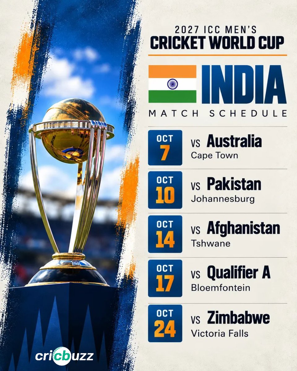 cricbuzz's tweet photo. India fans, save the dates! #CWC27 https://t.co/QAnlzCGJbW