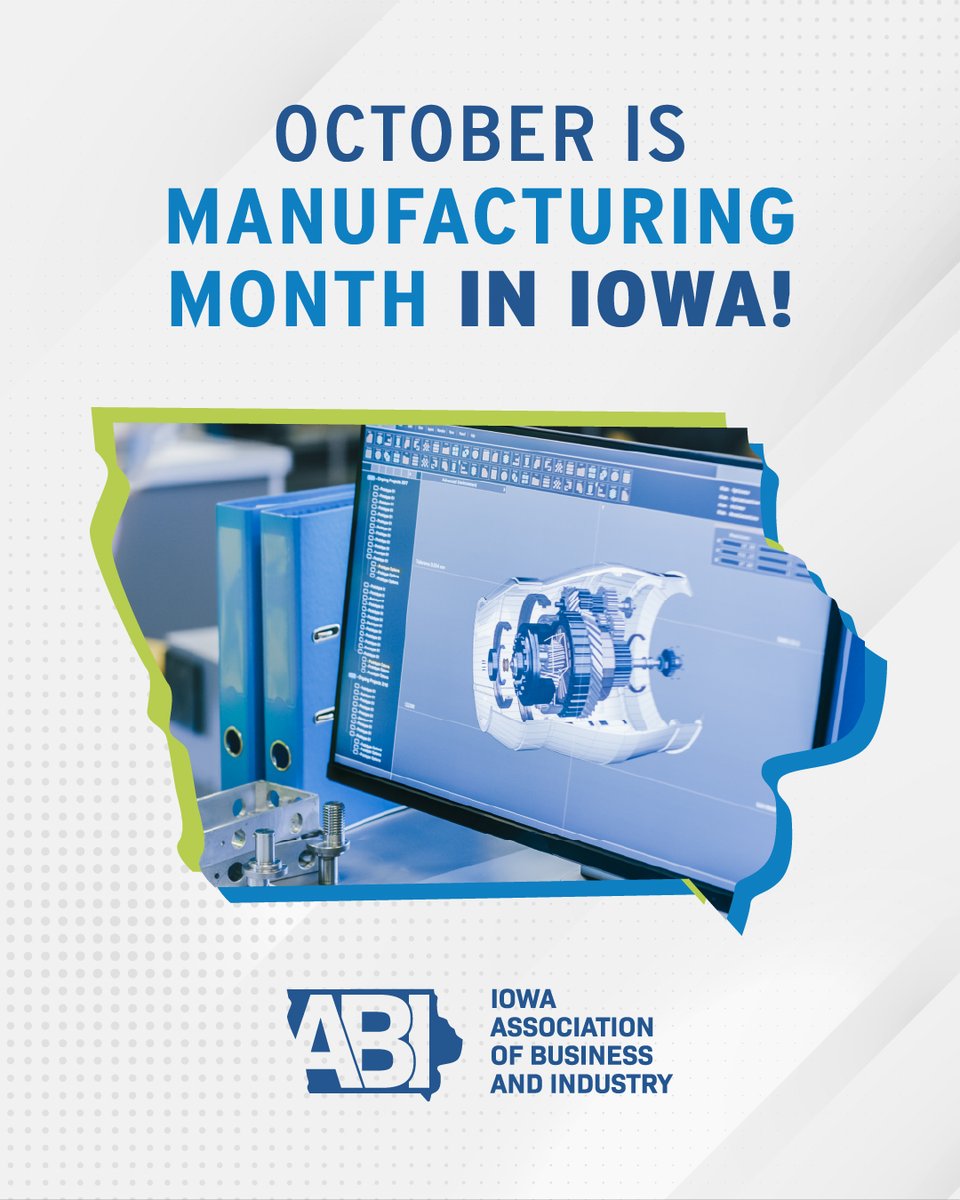 IowaABI's tweet photo. October is Manufacturing Month in Iowa! We’re celebrating the innovators, makers and doers who drive our state’s economy — and inspiring the next generation through the Elevate Iowa Manufacturing Tour. #ElevateIowaRVTour #ManufacturingMonth https://t.co/DQTtDPfyfv https://t.co/pen6LCxHDO