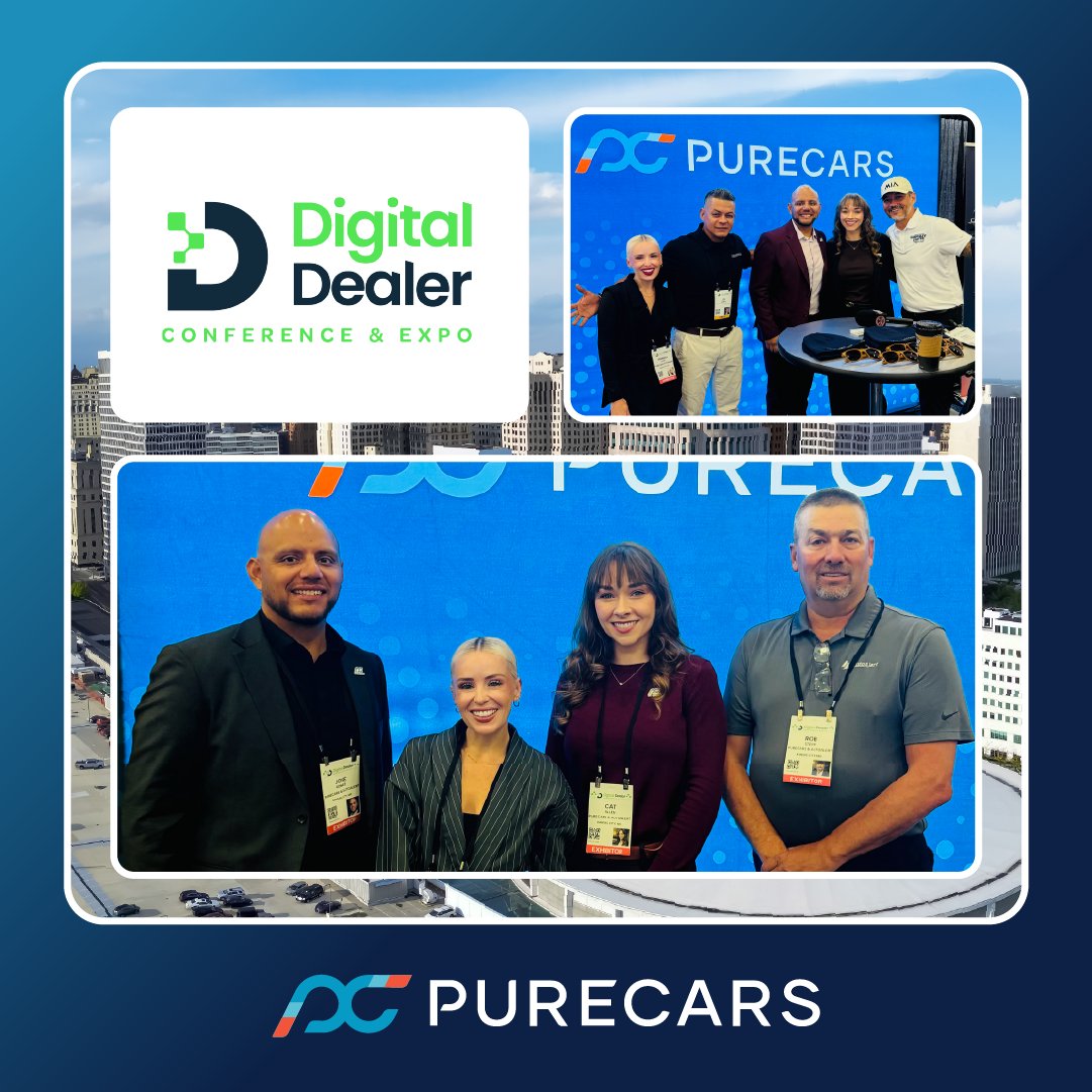 PureCars's tweet photo. We had a great time sharing ideas and exploring what’s next in automotive retail with dealers, partners, and friends at Digital Dealer! 🚗

Grateful for everyone who stopped by and spent time with the PureCars team! https://t.co/hbxJiBBGrC
