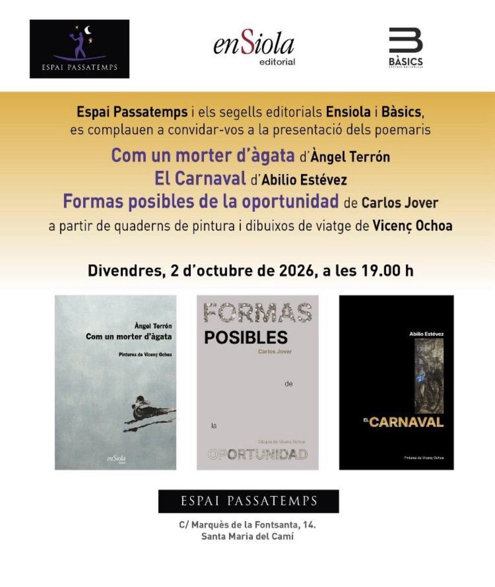 AjStaMariaCami's tweet photo. #cultura #llibres
@EspaiPassatemps
#santamariadelcamí
@ensiola_edit #Bàsics https://t.co/fyg9deHTao