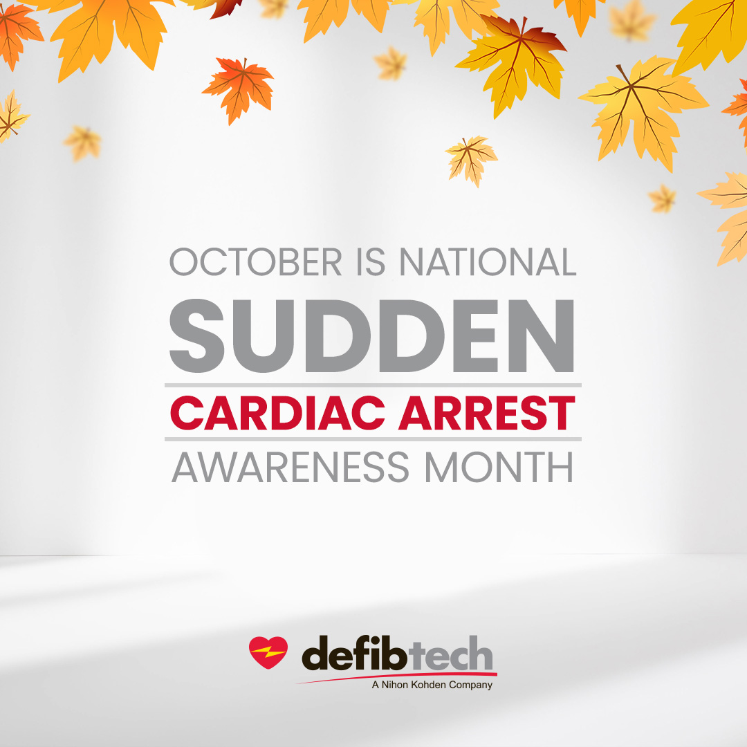 DefibtechLLC's tweet photo. Welcome, October! 🍁🍂

October is Sudden Cardiac Arrest Awareness Month. 

All month long, we’ll be sharing stories, resources and issues that are close to our hearts and bringing them closer to yours. 💛 https://t.co/EaUyofWolx