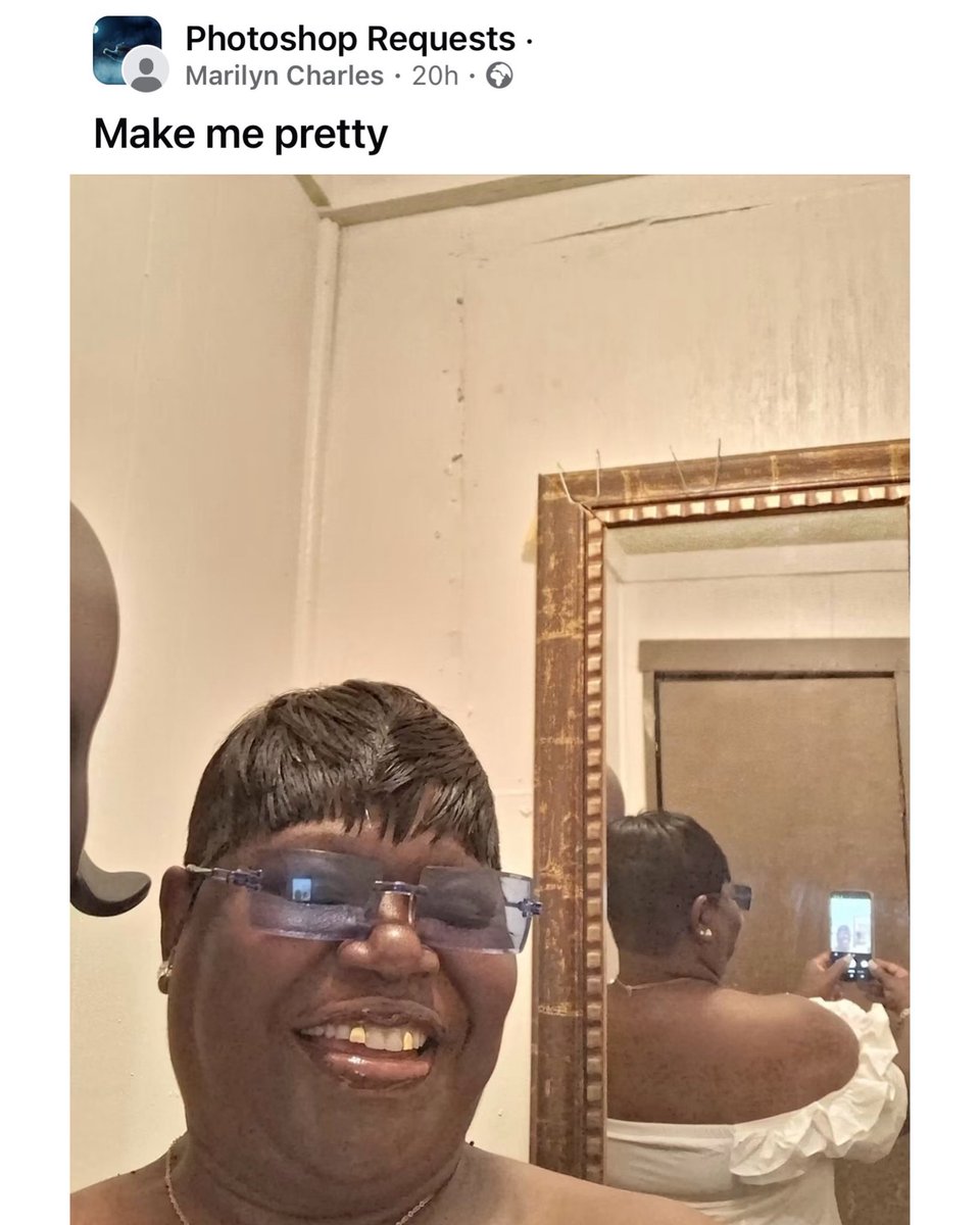 poweredculture's tweet photo. Woman asks Photoshop group to “make her pretty” and receives the sweetest response: “God did a great job!” ❤️ https://t.co/3ZYl9aR3Vr