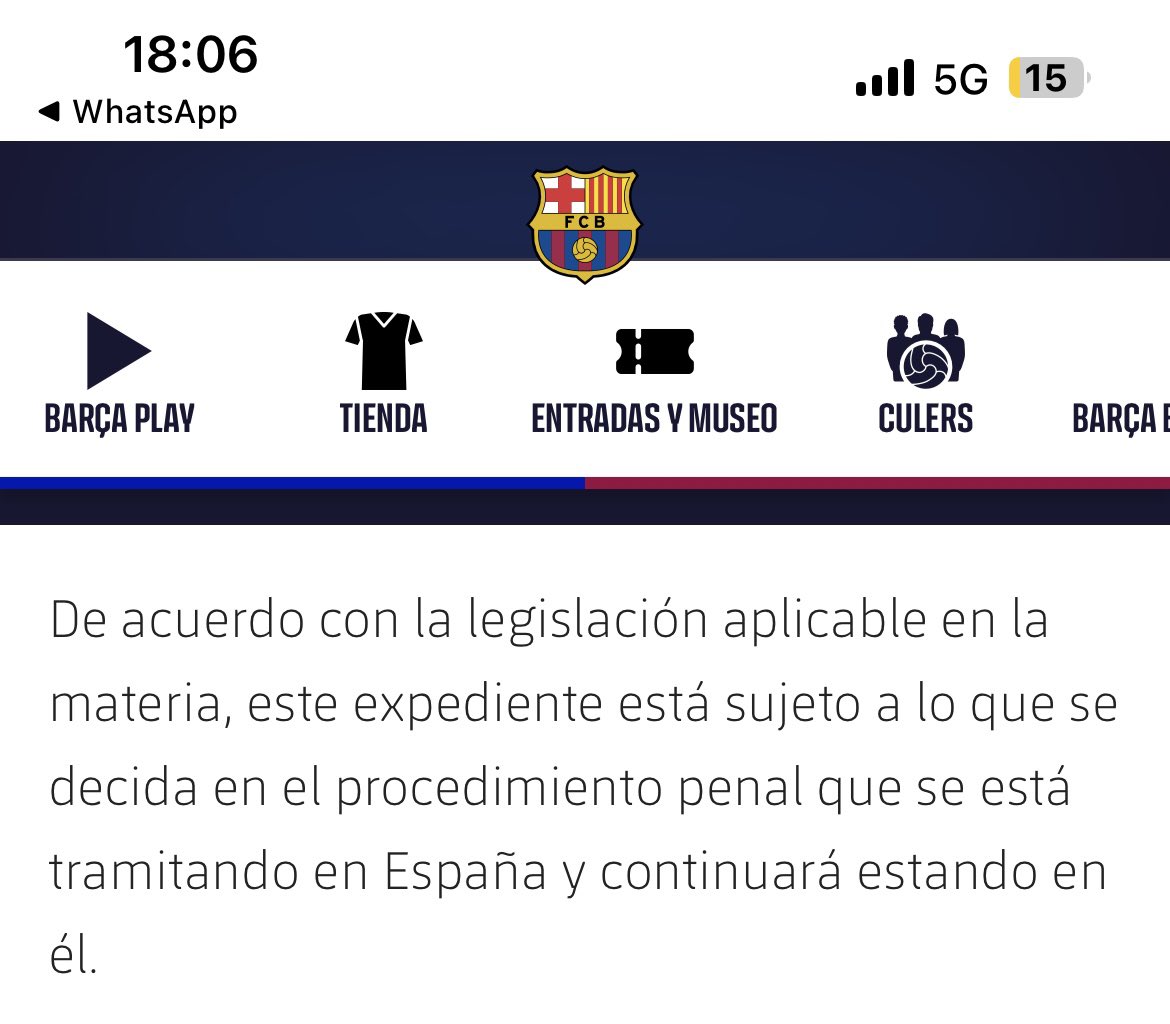 JesusBengoechea's tweet photo. Este párrafo del ridículo comunicado del club cliente de Negreira demuestra lo nerviosos que están, porque MIENTEN. 

La investigación de UEFA no está sujeta a lo que pase con el caso en la justicia española. https://t.co/EWdnbQNowu
