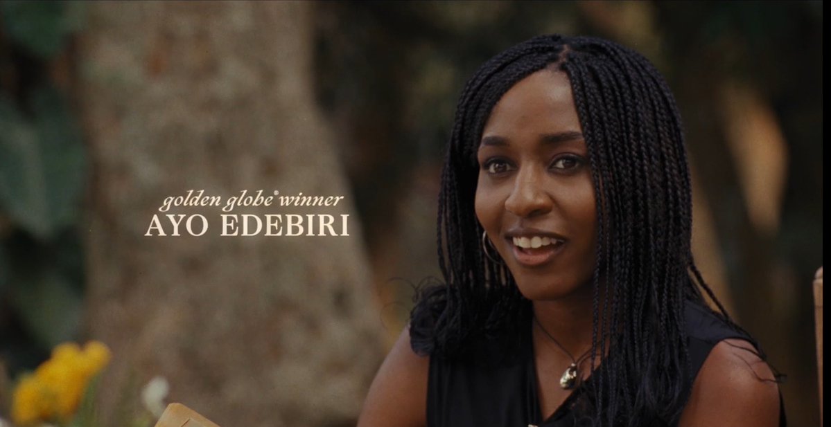 beuck_'s tweet photo. first look at golden globe winner ayo edebiri in ‘clarissa’ out dec 11!!!!  

im shaking she looks like a dream https://t.co/hPijwRWFbo