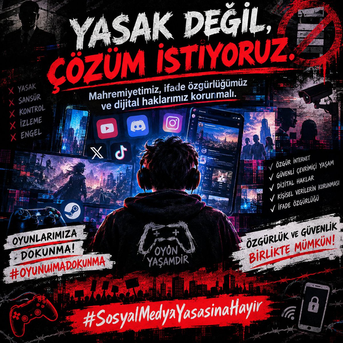 Johnny_Boy3f's tweet photo. Yasak değil, çözüm istiyoruz. Mahremiyetimiz, ifade özgürlüğümüz ve dijital haklarımız korunmalı. 📱📷Özgürlük ve güvenlik birlikte mümkün!
@MahinurOzdemir
@TBMMGenelKurulu
@AYMBASKANLIGI
#SOSYALMEDYAMADOKUNMA #OyunYasasınıReddediyoruz https://t.co/N6qwd8lWmX