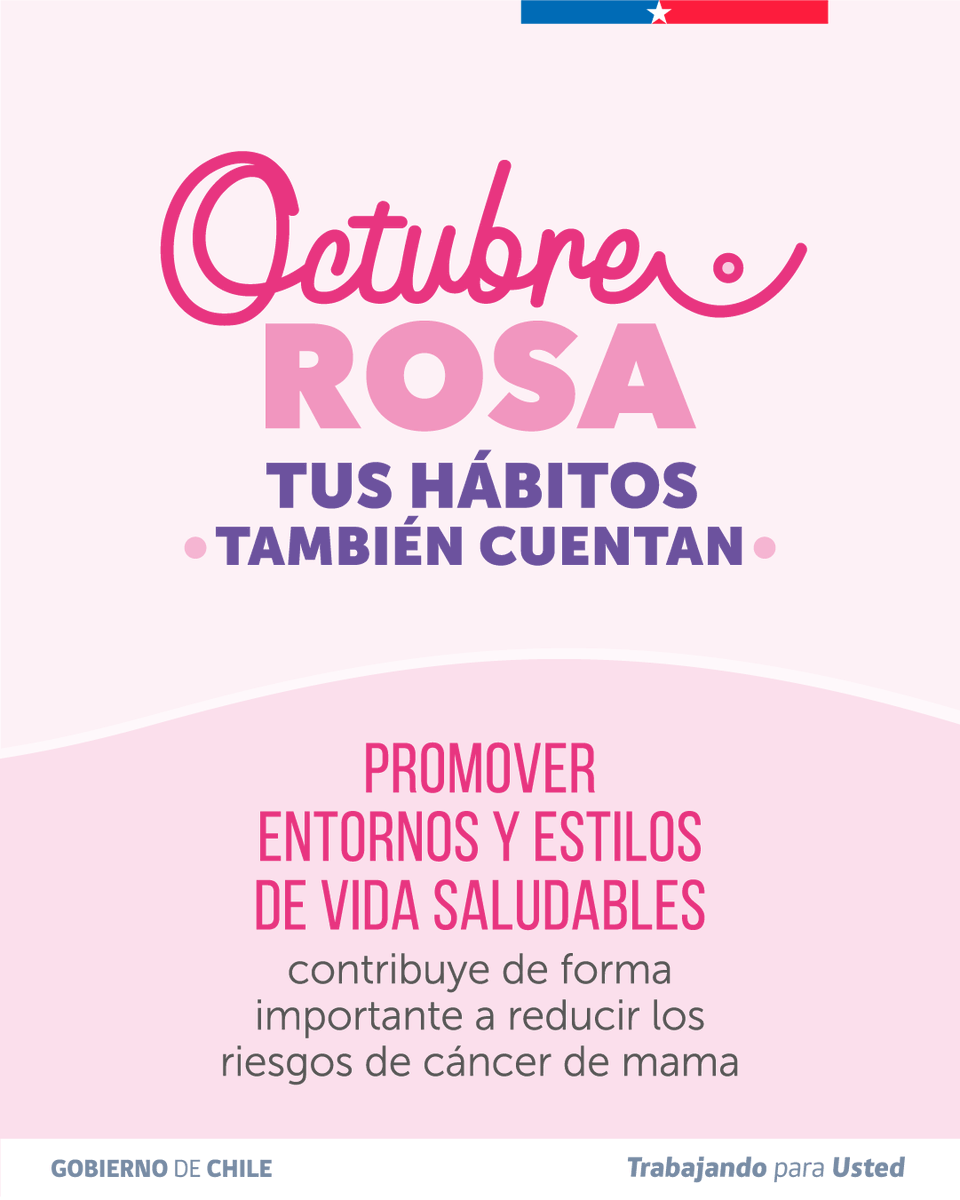 ministeriosalud's tweet photo. En este Octubre Rosa, recuerda que tus hábitos también cuentan. 🌸

Moverte, alimentarte saludablemente, evitar el tabaco y reducir el consumo de alcohol son decisiones que pueden contribuir a disminuir el riesgo de cáncer de mama.

Pero hay algo que no debemos olvidar: una vida saludable no reemplaza los controles de salud ni la mamografía cuando corresponde.

#OctubreRosa La cita más importante, es contigo.