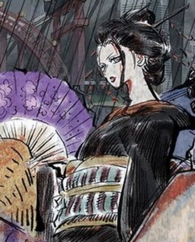 aquarobinn's tweet photo. The Geisha Robin illustrations from the Wano Country plans are just stunning. https://t.co/BcxMqDjs1K