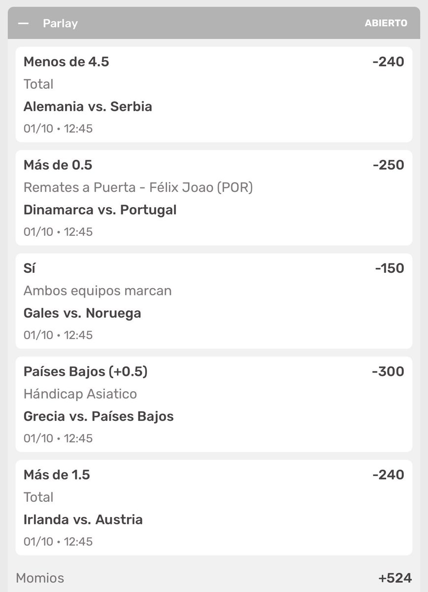 GullitPicks's tweet photo. Parlay realista de inicio de mes.

Suerte. 🍀 https://t.co/4KrWLUZXLS
