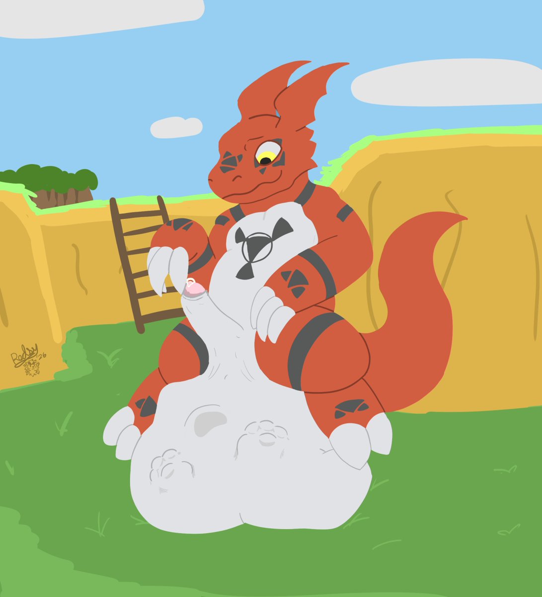 Redsygrc's tweet photo. CW: Cock Vore
day 1: Storage

im atempting voretober this year again
andddddd trying new style https://t.co/7PqpOEow7o