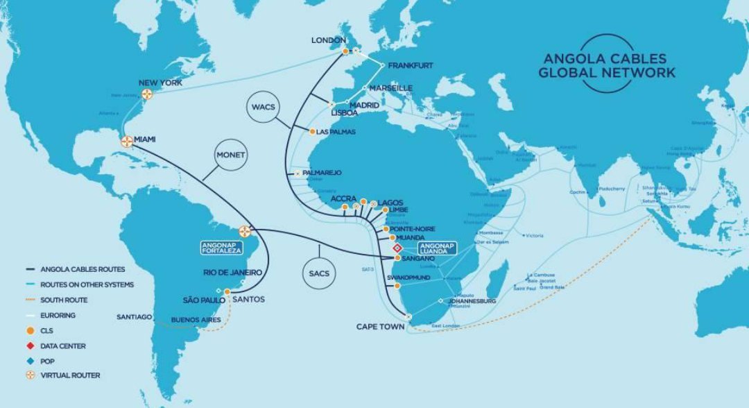s0fiacruzx's tweet photo. This is bigger than a cable upgrade.

Angola Cables is expanding capacity across #SACS and #MONET to handle rising #AI, cloud and hyperscale traffic.

#Angola is positioning itself as a digital bridge between Africa and the Americas and that could matter far beyond telecom. 🌐🇦🇴 https://t.co/CfwOQHbcib