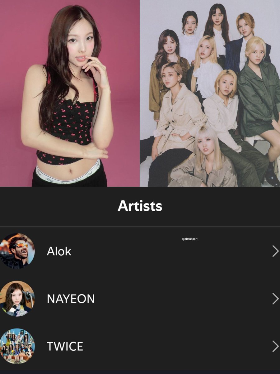 OLTSupport's tweet photo. 🚨 "Bye Bye Inhibitions" is credited to the profiles of Alok, TWICE &amp; NAYEON on streaming platforms.

Playlist: https://t.co/Azjg4fHdQF https://t.co/fpioZ81pjH