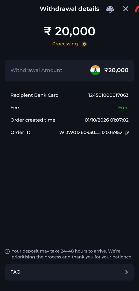 SUNIL271975's tweet photo. WHY STILL PROCESSING WITHDRAWAL 
@Comecom_IN https://t.co/Saw6SZpBvu