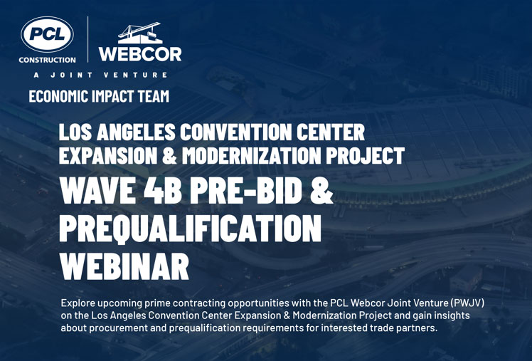 SCMSDC's tweet photo. PCL Webcor Joint Venture (PWJV) – Wave 4B Pre-Bid &amp; Prequalification Meeting

Tuesday, October 6, 2026
1 PM  

Learn about Wave 4B bid scope packages, upcoming opportunities, and PCL and Webcor prequalification requirements.
  
Registration: https://t.co/3fYVOWyxu0 https://t.co/beGEQTjPJC