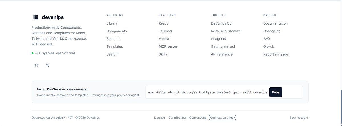 _sarthak_buddy's tweet photo. Today was day 56 of building devsnips
> Final changelog added
> production footer added
> production like status checker for site at /offline endpoint for checking the validity of site
56 days in. Still building.
#day36 #buildinpublic #DevSnips https://t.co/JkjenTjOJc