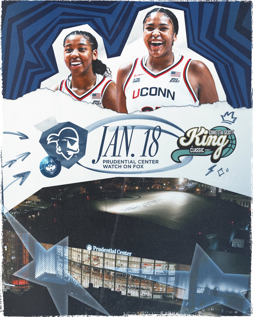 UConnWBB's tweet photo. The Huskies will face Seton Hall at the Prudential Center in the Coretta Scott King Classic! https://t.co/gyGh3GeMUU