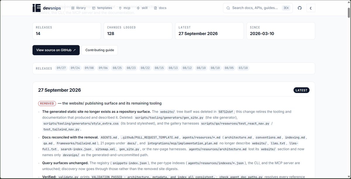 _sarthak_buddy's tweet photo. Today was day 56 of building devsnips
> Final changelog added
> production footer added
> production like status checker for site at /offline endpoint for checking the validity of site
56 days in. Still building.
#day36 #buildinpublic #DevSnips https://t.co/JkjenTjOJc